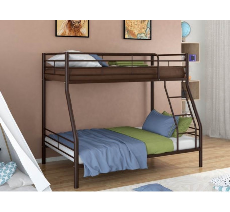 Двухъярусная кровать Гранада-2 металлическая. Верхнее спальное место 190х90 см, нижнее 190х120 см